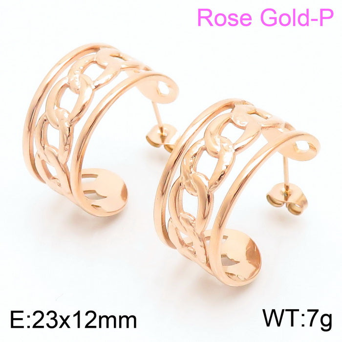 1 Pair Simple Style Solid Color Plating Titanium Steel 18k Gold Plated Ear Studs