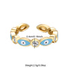 Casual Vintage Style Cool Style Eye Stainless Steel Enamel Plating Inlay Rhinestones 18k Gold Plated Open Rings