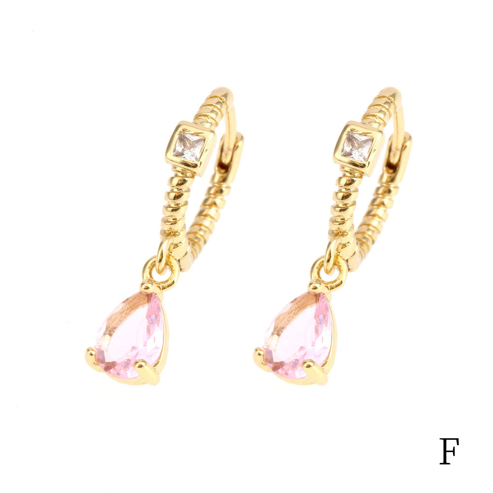 1 Pair Elegant Luxurious Streetwear Water Droplets Plating Inlay Copper Zircon 18k Gold Plated Drop Earrings