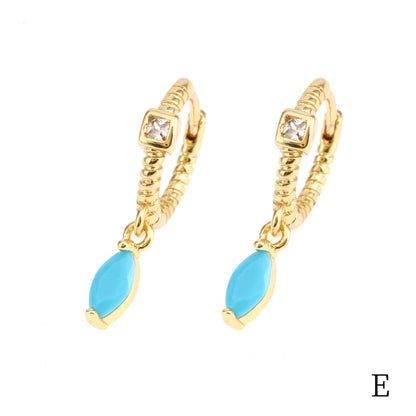 1 Pair Elegant Luxurious Streetwear Water Droplets Plating Inlay Copper Zircon 18k Gold Plated Drop Earrings