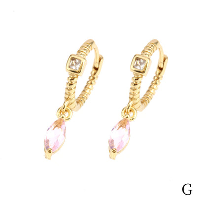 1 Pair Elegant Luxurious Streetwear Water Droplets Plating Inlay Copper Zircon 18k Gold Plated Drop Earrings