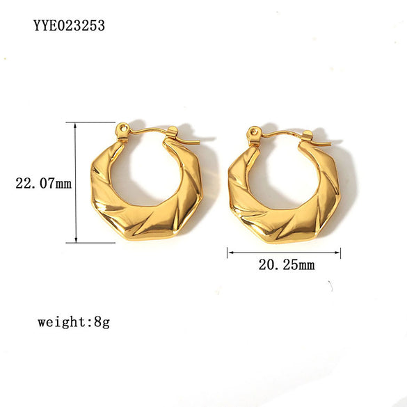 1 Pair Simple Style Commute Solid Color Plating Stainless Steel 18k Gold Plated Ear Studs