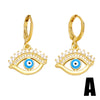 1 Pair Simple Style Devil's Eye Plating Inlay Copper Zircon 18k Gold Plated Drop Earrings