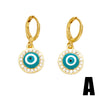 1 Pair Simple Style Devil's Eye Plating Inlay Copper Zircon 18k Gold Plated Drop Earrings