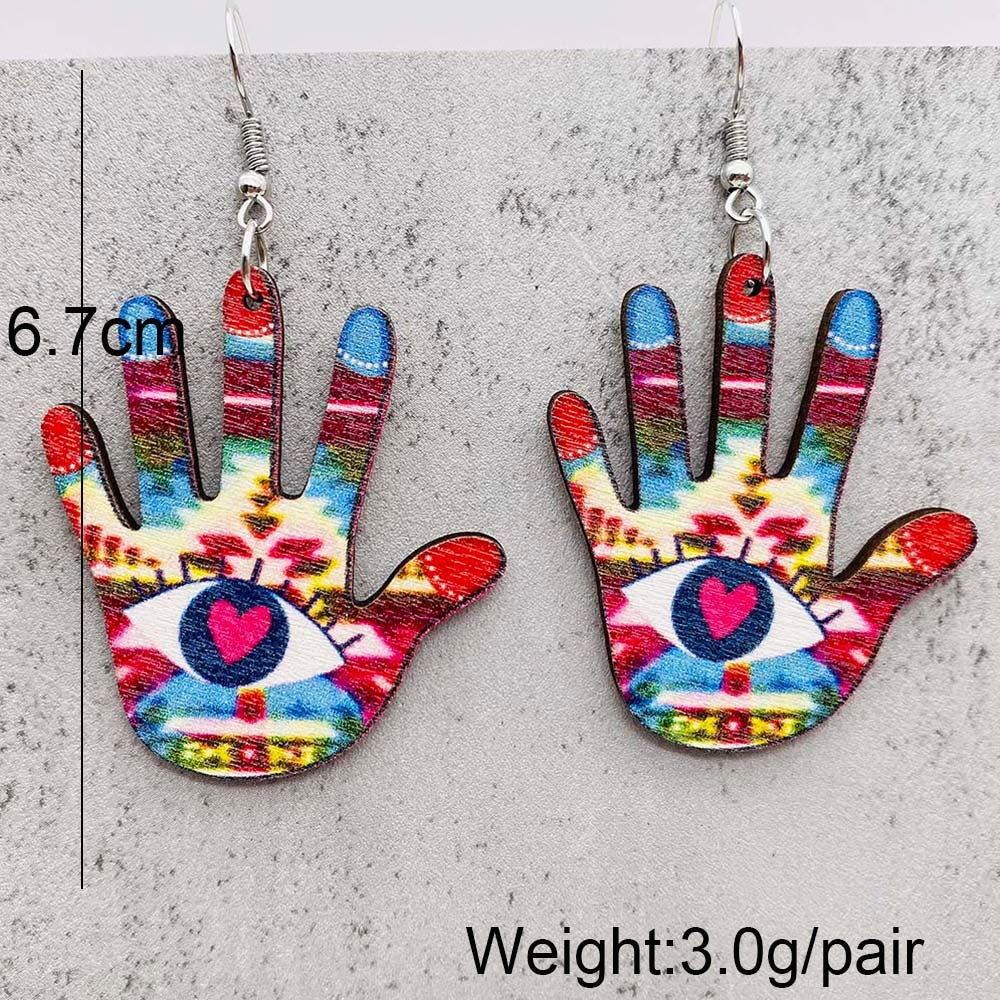 Wholesale Jewelry Casual Doll Constellation Heart Shape Wood Irregular Drop Earrings