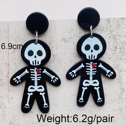 Wholesale Jewelry Casual Skull Arylic Drop Earrings