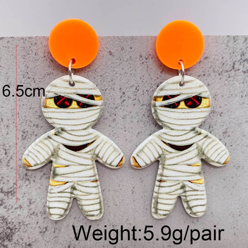 Wholesale Jewelry Cartoon Style Skull Arylic Drop Earrings