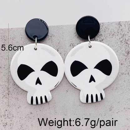 Wholesale Jewelry Casual Skull Arylic Drop Earrings