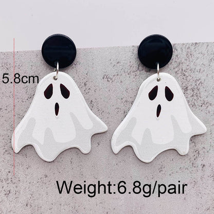 Wholesale Jewelry Casual Skull Arylic Drop Earrings