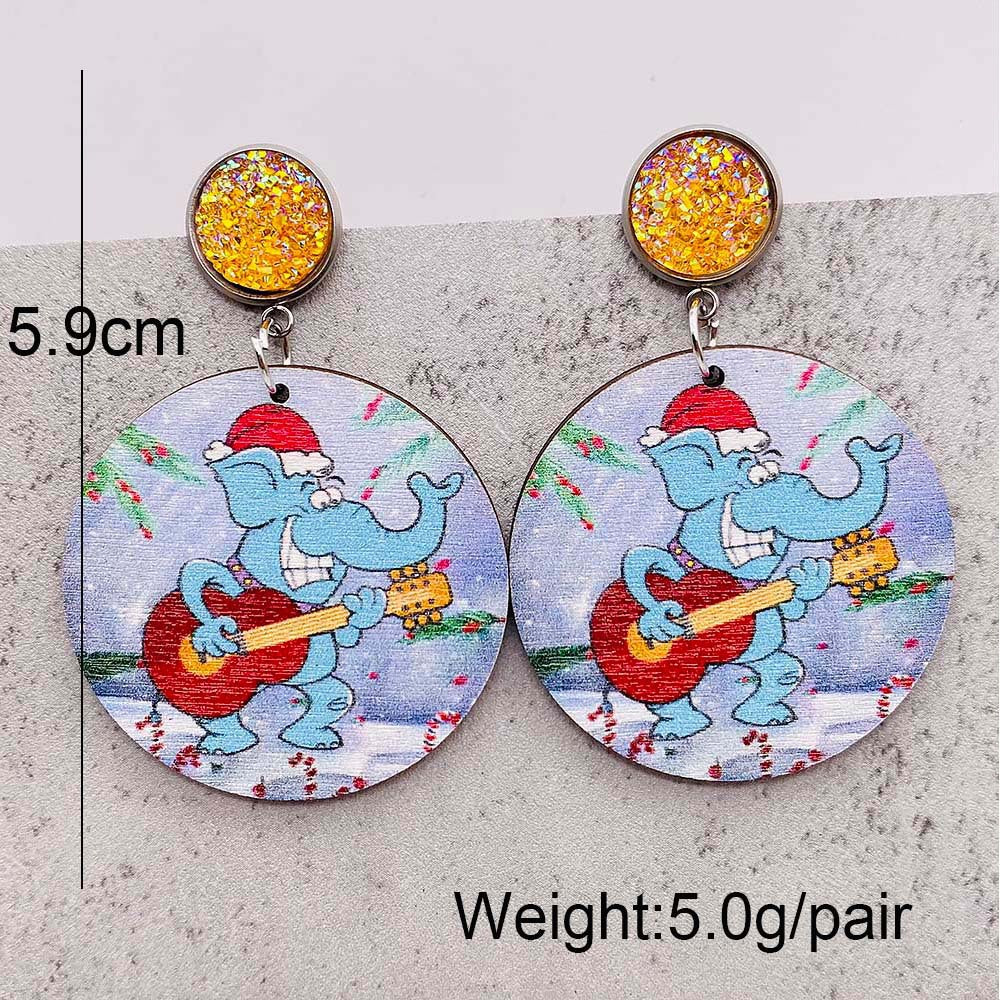 Wholesale Jewelry Cartoon Style Cartoon Wood Drop Earrings