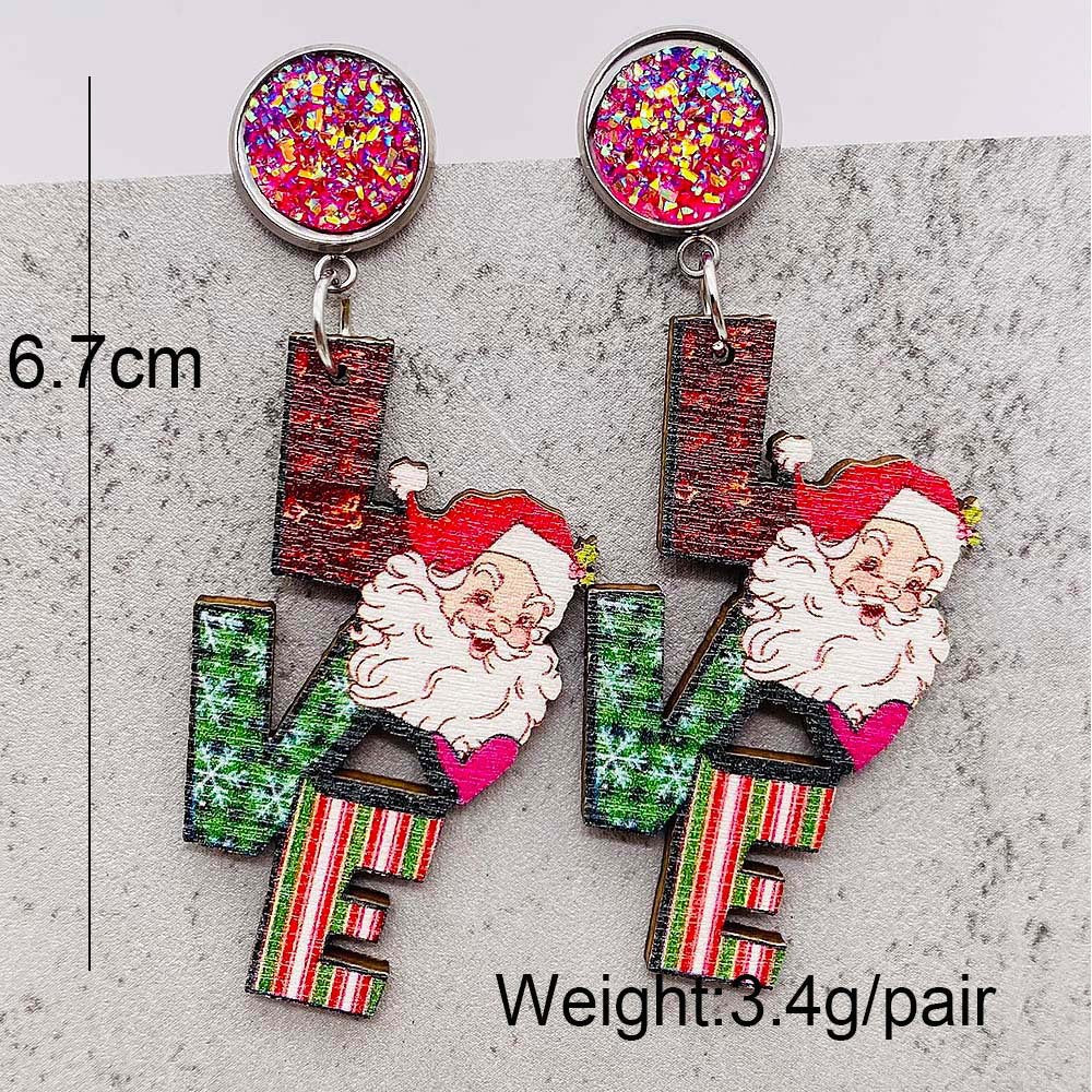 Wholesale Jewelry Cartoon Style Cartoon Wood Drop Earrings