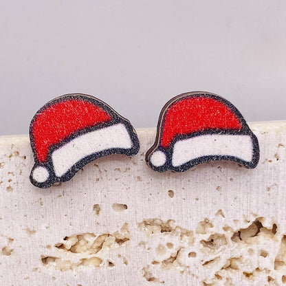 1 Pair Cartoon Style Cartoon Wood Ear Studs