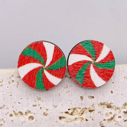 1 Pair Cartoon Style Cartoon Wood Ear Studs