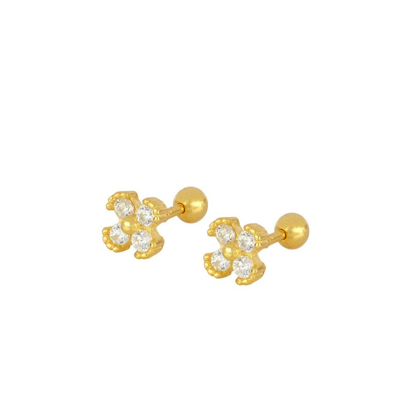 1 Pair Ig Style Classic Style Korean Style Flower Snake Butterfly Plating Inlay Copper Zircon White Gold Plated Gold Plated Ear Studs