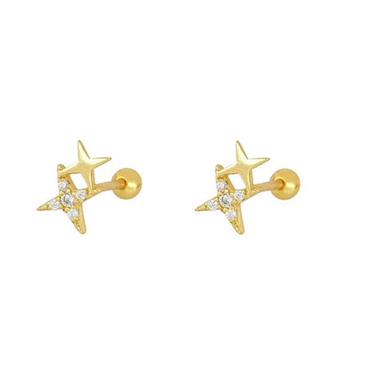 1 Pair Ig Style Classic Style Korean Style Flower Snake Butterfly Plating Inlay Copper Zircon White Gold Plated Gold Plated Ear Studs