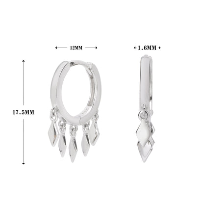 1 Pair Basic Modern Style Geometric Rhombus Plating Sterling Silver Earrings