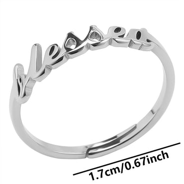 Wholesale Simple Style Letter Stainless Steel Open Rings