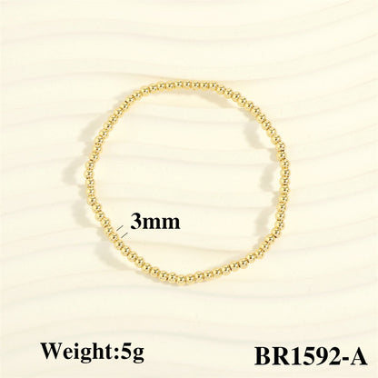 Hip-Hop Simple Style Round Copper 18k Gold Plated Bracelets In Bulk