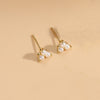 1 Pair Elegant Basic Geometric Plating Inlay Copper Pearl Zircon 14k Gold Plated Earrings