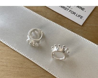 1 Pair Basic Crown Plating Sterling Silver Earrings