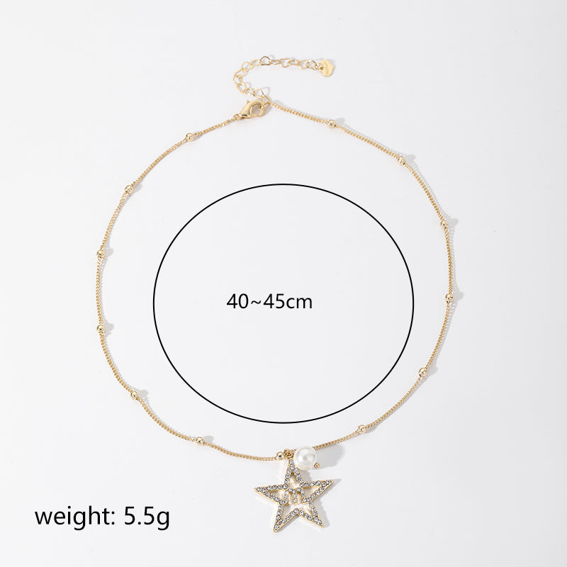 Simple Style Solid Color Copper Plating Inlay Rhinestones 18k Gold Plated Necklace