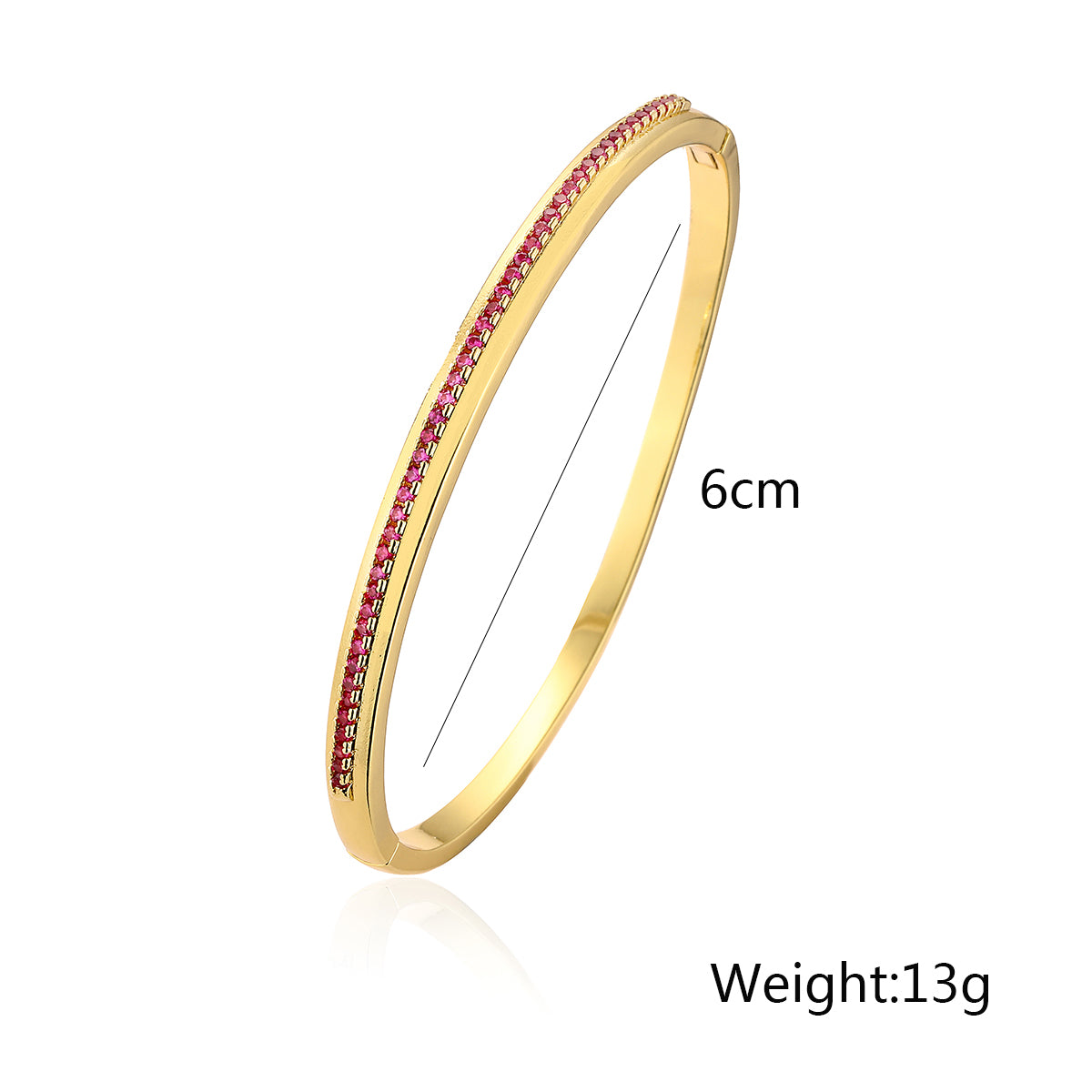 Simple Style Commute Round Copper Plating Inlay Zircon 18k Gold Plated Bangle