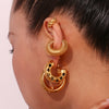 1 Pair Basic Simple Style Classic Style Solid Color Plating Stainless Steel 18k Gold Plated Earrings