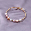 Wholesale Elegant Retro Round Freshwater Pearl Metal Bangle