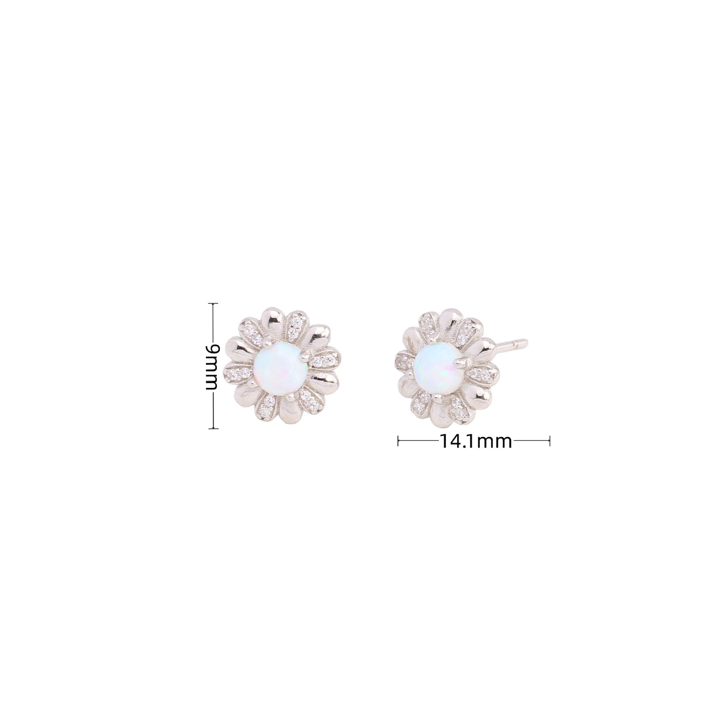 1 Pair Elegant Cute Sweet Flower Plating Inlay Sterling Silver Zircon Ear Studs