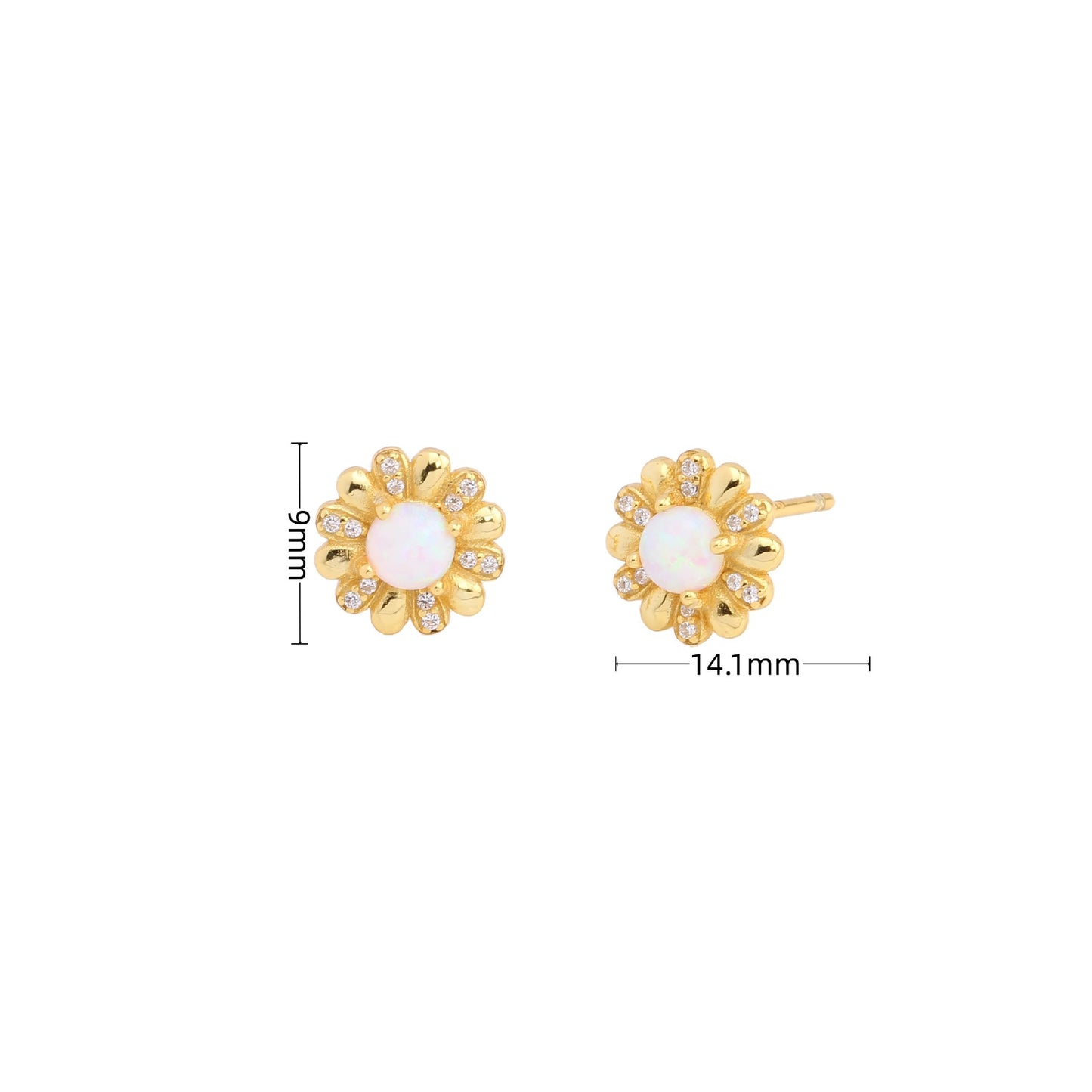 1 Pair Elegant Cute Sweet Flower Plating Inlay Sterling Silver Zircon Ear Studs