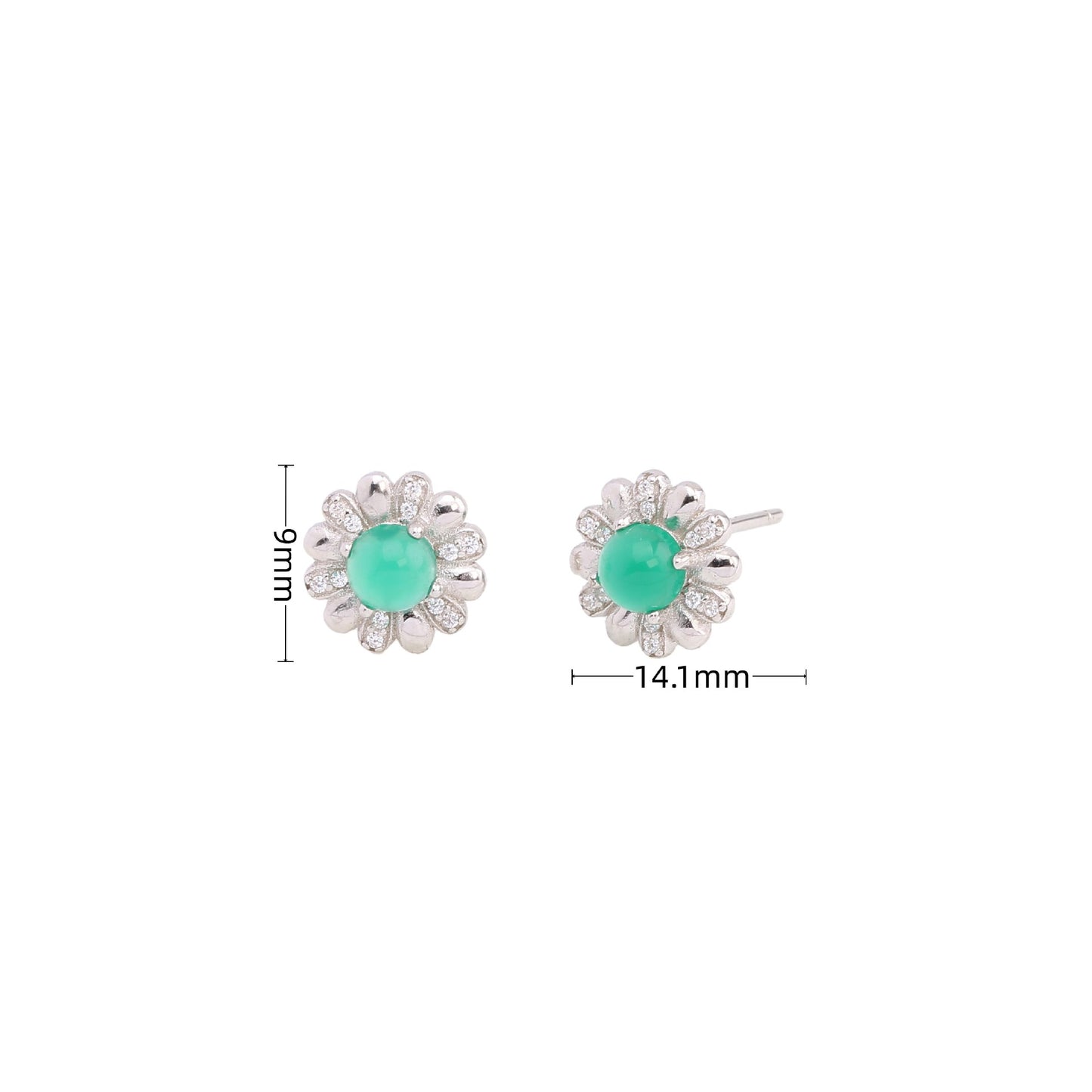 1 Pair Elegant Cute Sweet Flower Plating Inlay Sterling Silver Zircon Ear Studs