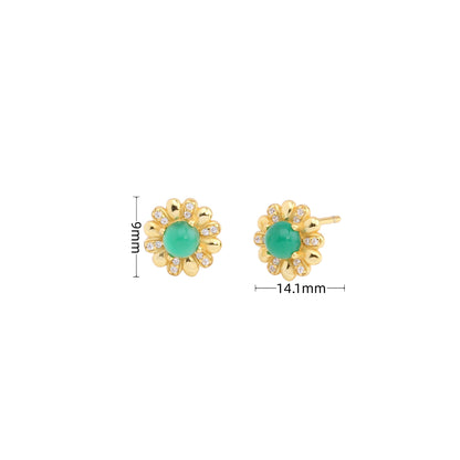 1 Pair Elegant Cute Sweet Flower Plating Inlay Sterling Silver Zircon Ear Studs