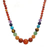 Ethnic Style Round Natural Stone Beaded Necklace