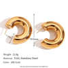 1 Pair Vintage Style Simple Style Classic Style C Shape Plating Inlay Stainless Steel Zircon 18k Gold Plated Ear Studs