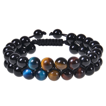 Retro Round Natural Stone Beaded Bracelets