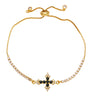 Fashion Simple Style Cross Copper Plating Inlay Zircon 18k Gold Plated Bracelets