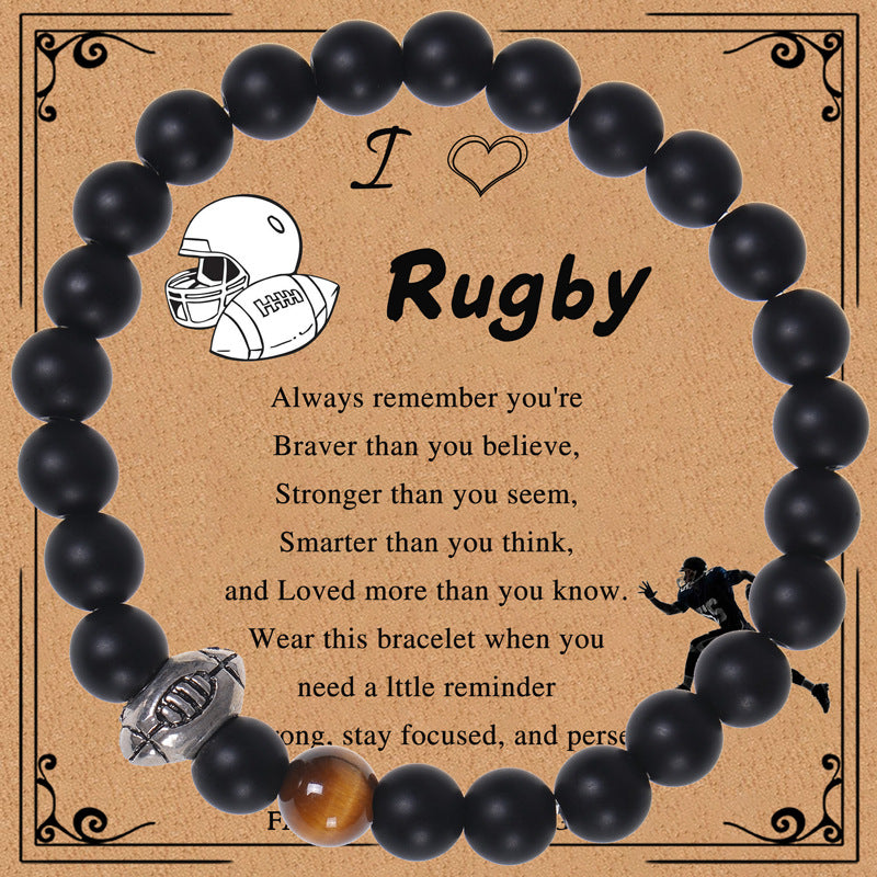 Casual Ball Frosted Stone Tiger Eye Beaded Unisex Bracelets