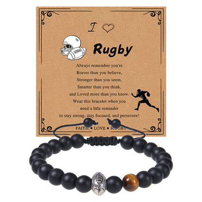 Casual Ball Frosted Stone Tiger Eye Beaded Unisex Bracelets