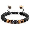 Casual Simple Style Round Volcanic Rock Tiger Eye Beaded Bracelets