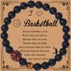 Casual Sports Basketball Frosted Stone Tiger Eye Beaded Bracelets