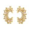 1 Pair Vintage Style Exaggerated C Shape Moon Plating Inlay Copper Zircon 18k Gold Plated Ear Studs