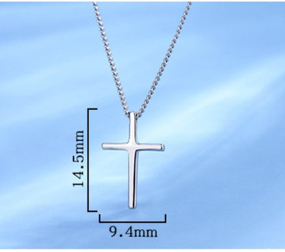 Simple Style Cross Sterling Silver Pendant Necklace In Bulk