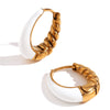 1 Pair Basic Simple Style Classic Style Oval Plating Stainless Steel 18k Gold Plated Earrings