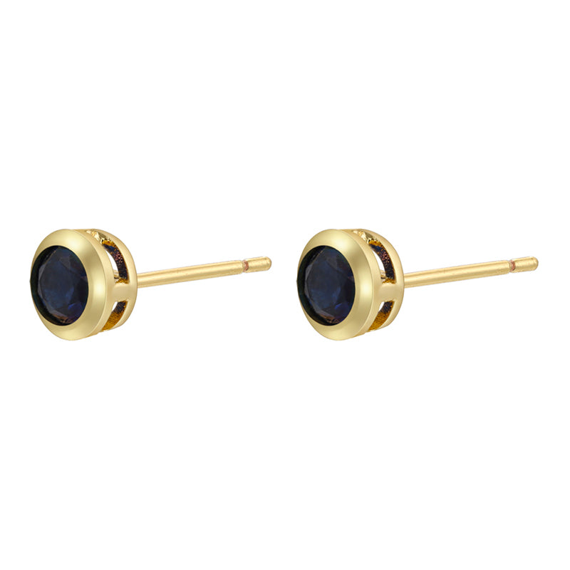 1 Pair Simple Style Classic Style Round Dots Colorful Plating Inlay Copper Zircon 18k Gold Plated Ear Studs