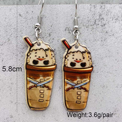 Wholesale Jewelry Modern Style Cartoon Character Fruit Heart Shape Arylic Drop Earrings