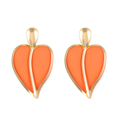 1 Pair Simple Style Heart Shape Plating Alloy 14k Gold Plated Ear Studs