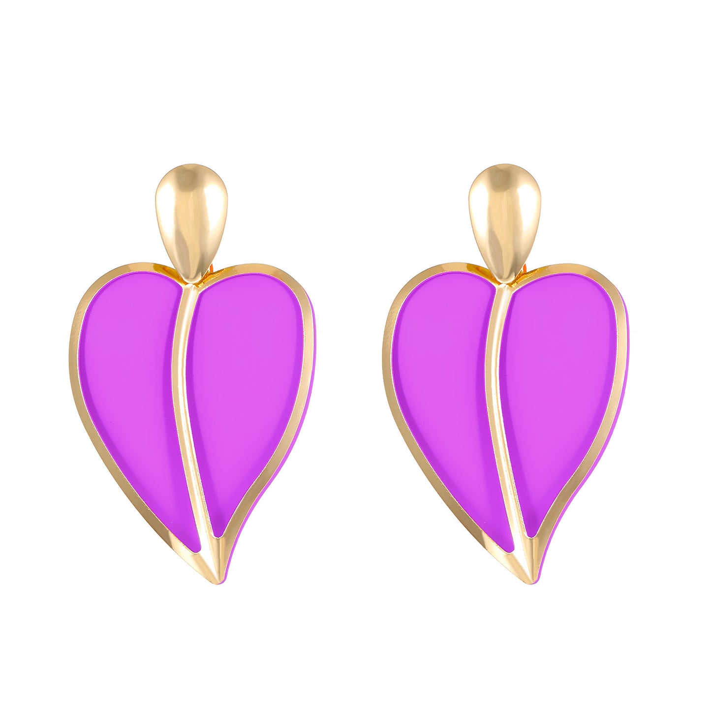 1 Pair Simple Style Heart Shape Plating Alloy 14k Gold Plated Ear Studs