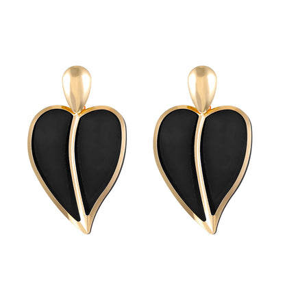 1 Pair Simple Style Heart Shape Plating Alloy 14k Gold Plated Ear Studs