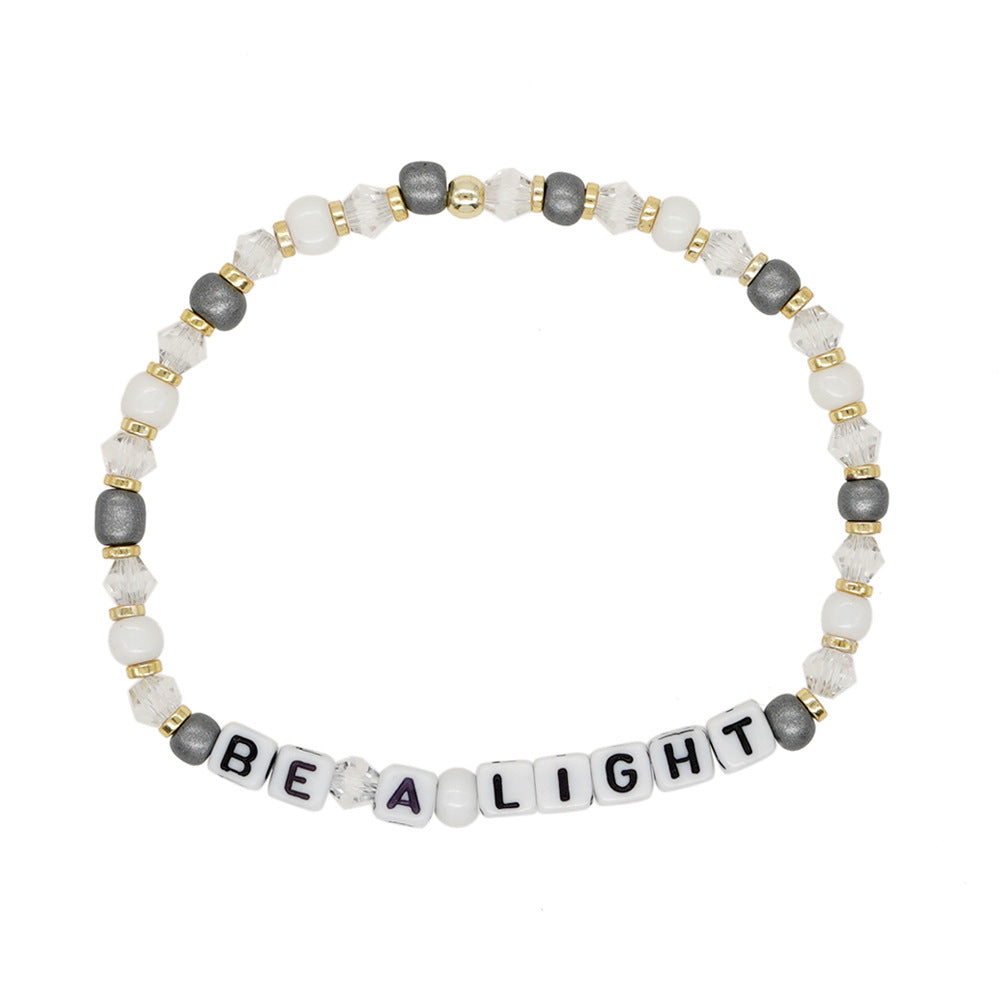 Simple Style Letter Artificial Crystal Beaded Women's Bracelets