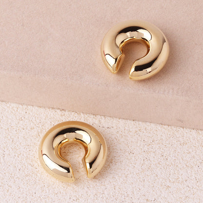 1 Pair Ig Style Simple Style Solid Color Plating Copper 18k Gold Plated Ear Cuffs